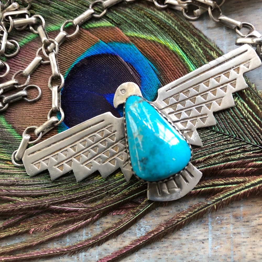 Sterling thunderbird necklace